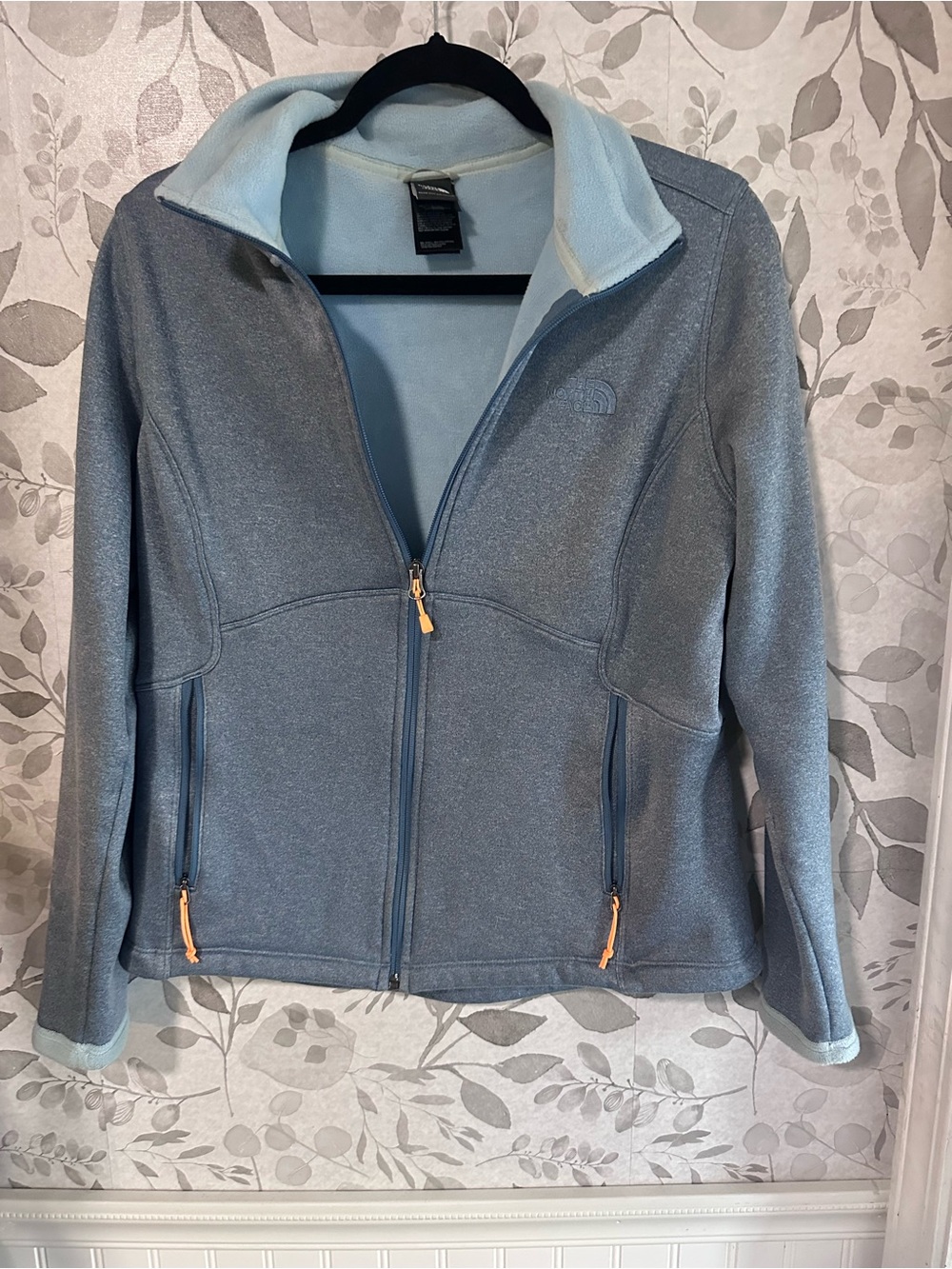The North Face Women’s Heathered Slate Blue Full-Zip Fleece Jacket